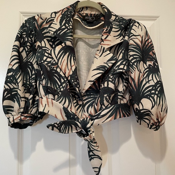 PatBO Palm print button up top - size small - Picture 4 of 5